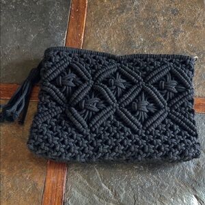 Black Macrame Clutch